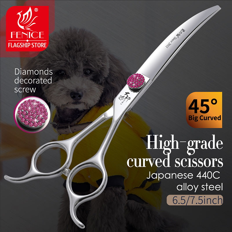 Grooming Scissors - Kéo cong siêu cấp Fenice Pink