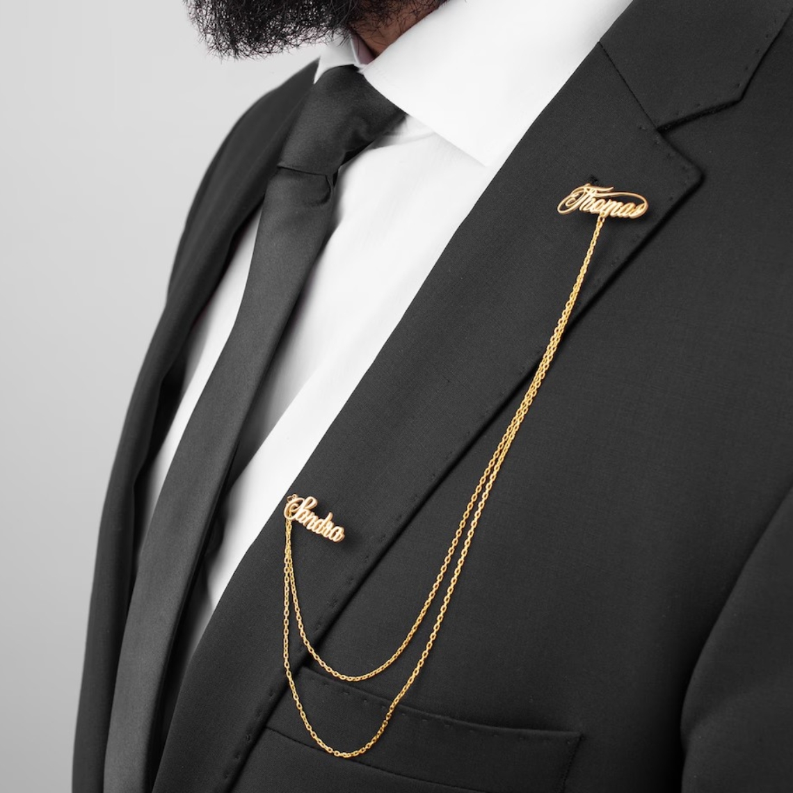 Custom Double Name Brooch Men  - đánh giá và giá Grooming Kit