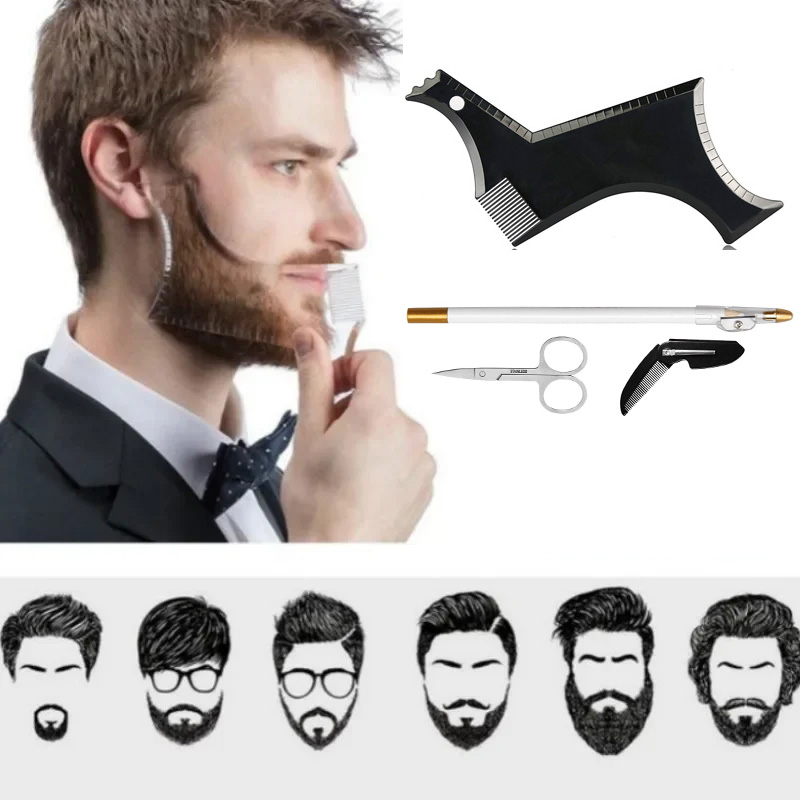 4Pcs Set Beard Shaping Kit Mul - đánh giá và giá Beard Trimmer