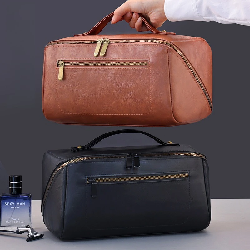 Makeup Bag Vintage PU Travel O - đánh giá và giá Mens Grooming Travel Kit