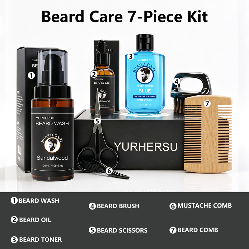 Beard grooming kit (7 pieces)3 - đánh giá và giá Grooming Kit